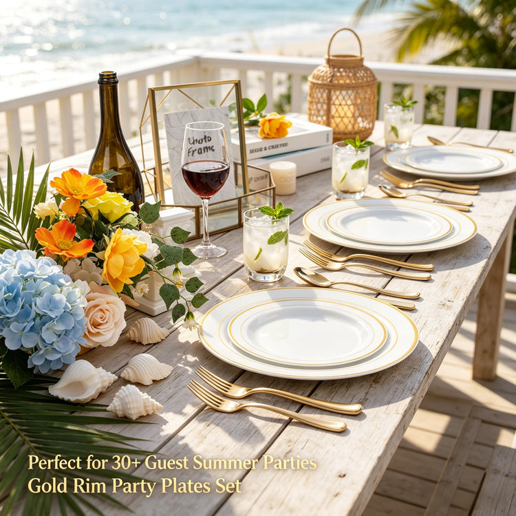 60PCS Gold Plastic Plates (60 Count)