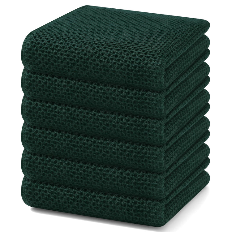 100% Cotton Waffle Weave Kitchen Dish Towels 6 (6 Count)