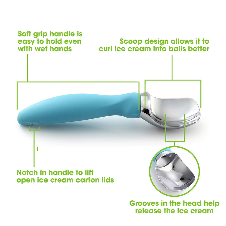 Stainless Steel Ice Cream Scoop with Soft Grip Handle