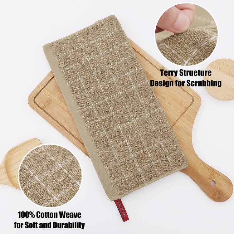 100% Cotton Terry Kitchen Dish Cloths (12 Count)
