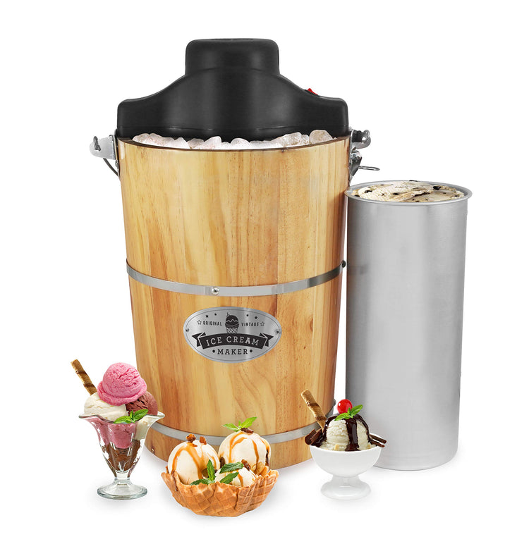 EIM916 6Qt Old Fashioned Wood Bucket Ice Cream Maker