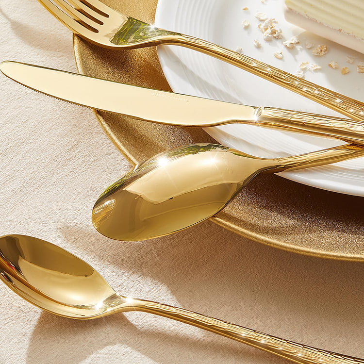 65 Piece Gold Silverware Set with Serving Utensils (65 Count)