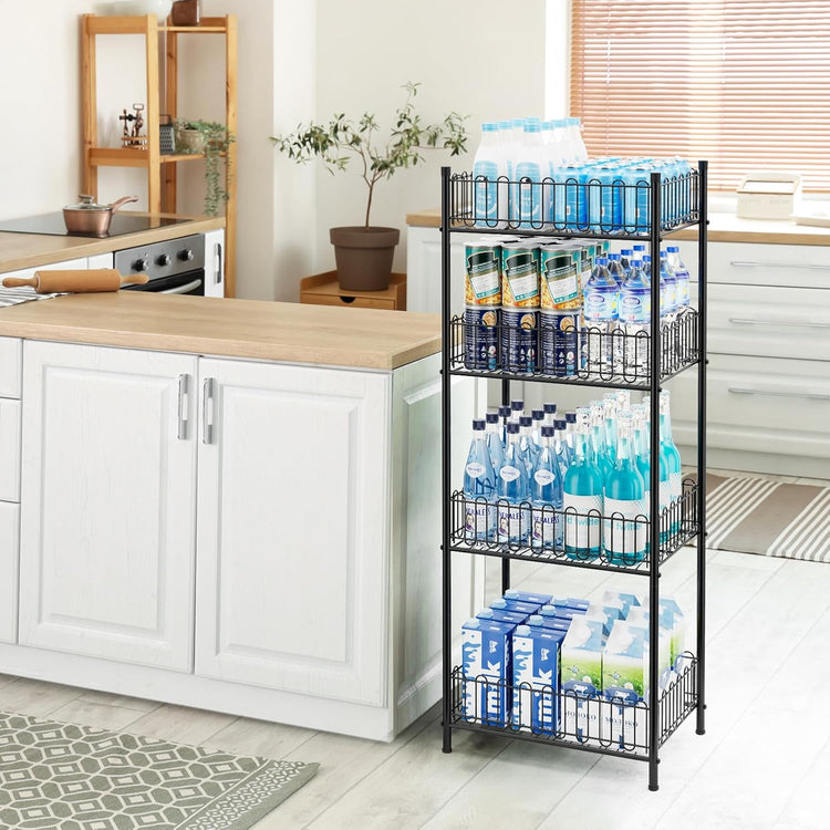 OYEAL Water Bottle Storage Holder 4 Tier Can Organizer for Pantry, Large Capacity Soda Can Organizer for Kitchen Party Organizers and Storage, Tumbler Mug Cup Holders