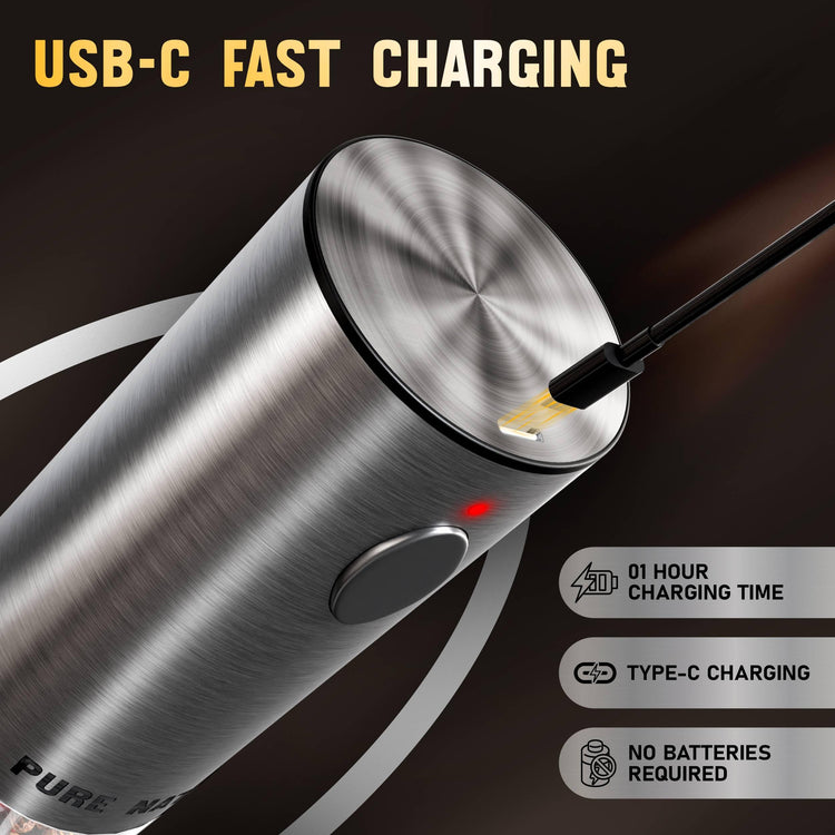Electric Rechargeable Salt and Pepper Grinder Set with Tray