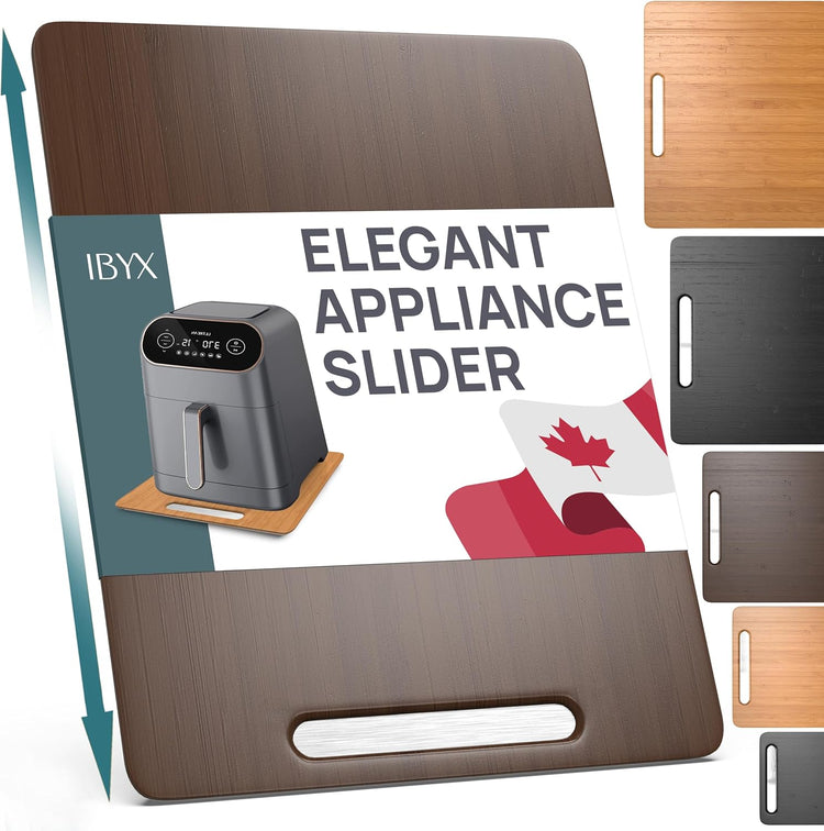 Ibyx Elegant Sliding Tray for Your Coffee Maker & Heavy Kitchen Appliances - Sturdy, Slides Easily from Under The Cabinet (Brown, 12βW x 16βD)