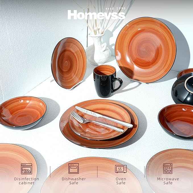 Stoneware Sonoma 16pc Dinnerware Set, Black + Speckled Spin Wash Spice