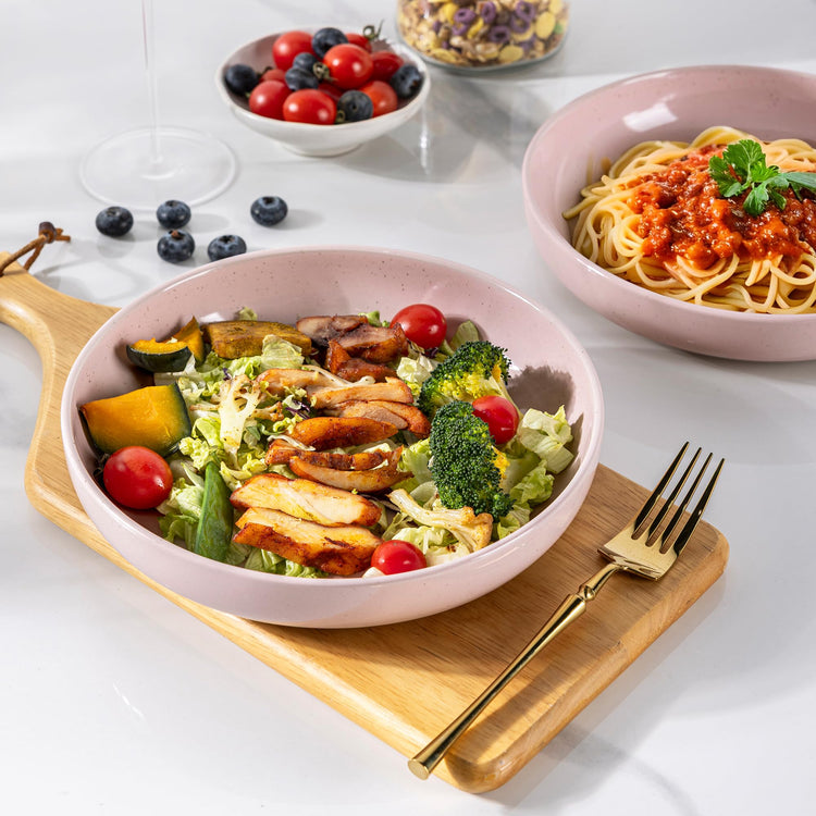8.75'' Large Ceramic Pasta Bowls (4 Count)