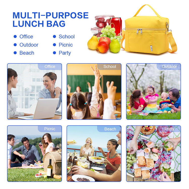 NOL Insulated Lunch Bags for Women Cooler Bag Lightweight Nylon Waterproof Lunch Box for Work