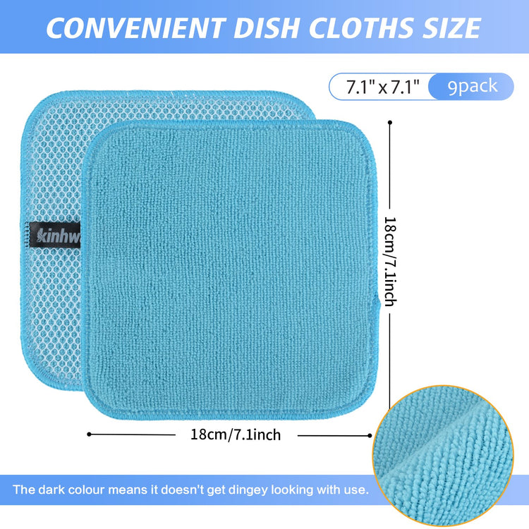 Dish Cloths for Washing Dishes with Scrub Side (9 Count)