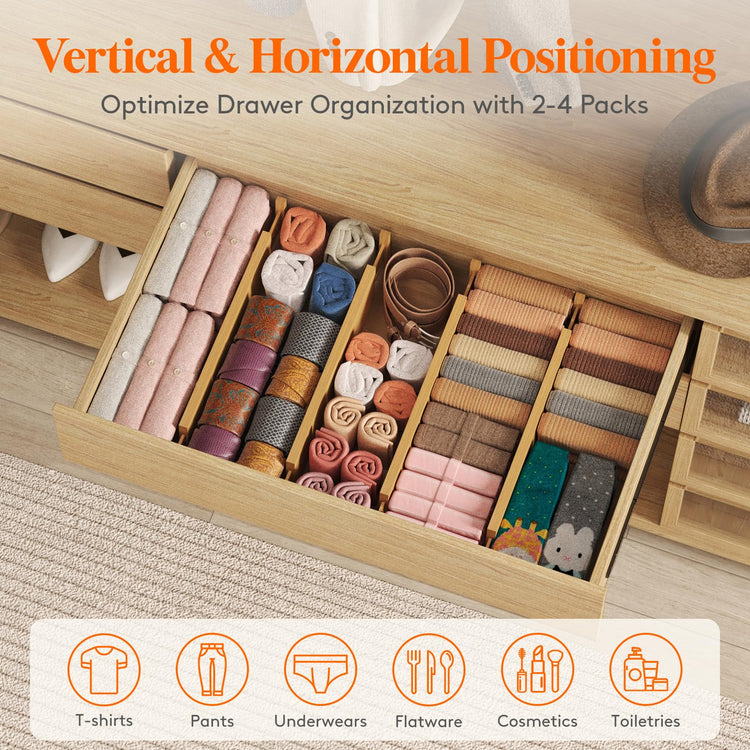 4" High Dresser Drawer Dividers (5 Count)