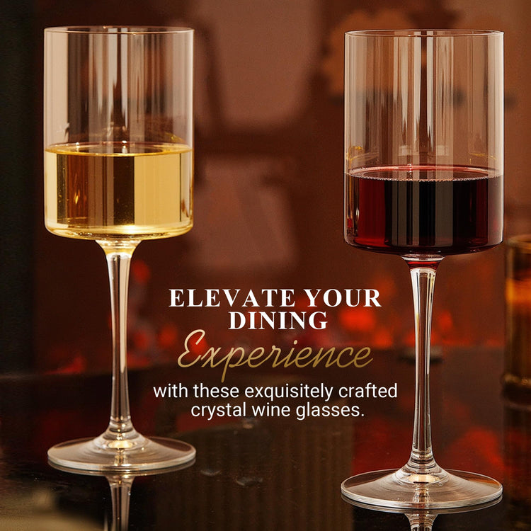 Square Crystal Wine Glasses Set of 4 (4 Count)