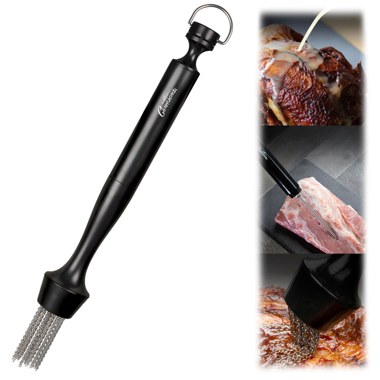 3-in-1 Barbecue Chain-Link Basting Mop, Built-in Injector