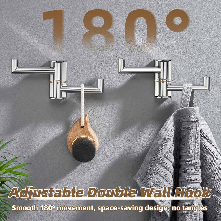 Swivel Wall Hooks with 2 Arm (2 Count)