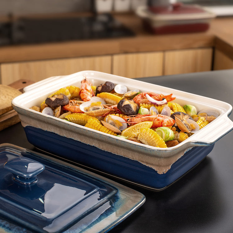4.5 Quart Ceramic Casserole Dish with Lid