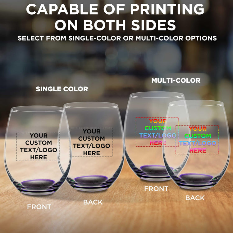 Custom Stemless Wine Glasses in Bulk by ARC Perfection (100 Count)