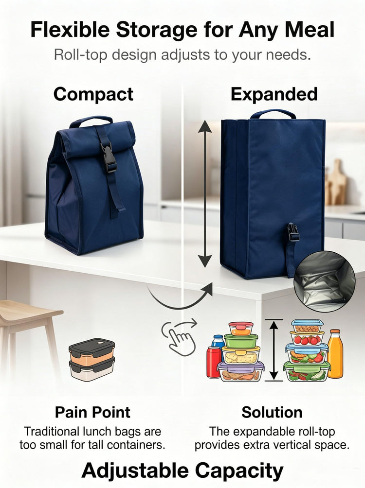 Insulated Foldable Lunch Bag