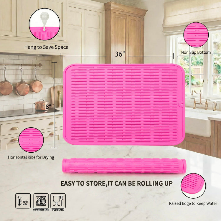 Silicone Dish Drying Mat for Multiple Usage