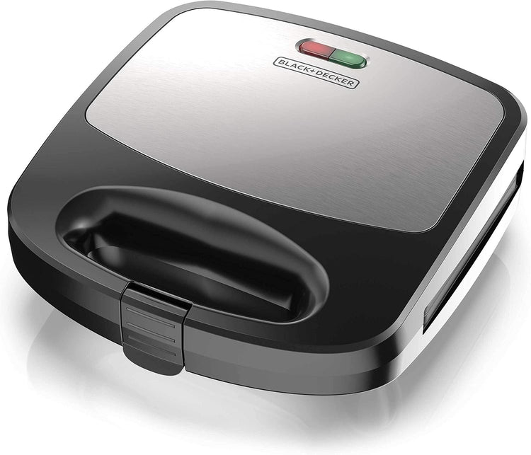 BLACK+DECKER 3-in-1 Waffle Iron, WM2000SD, Grill and Sandwich Press, Non-Stick Removable Plates, Space Saving Compact Design