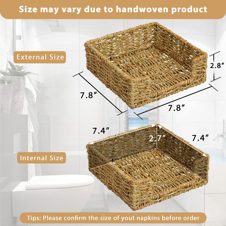 Napkin Holder Wicker Woven Basket Kitchen Decor for Table Dinner Paper Tray