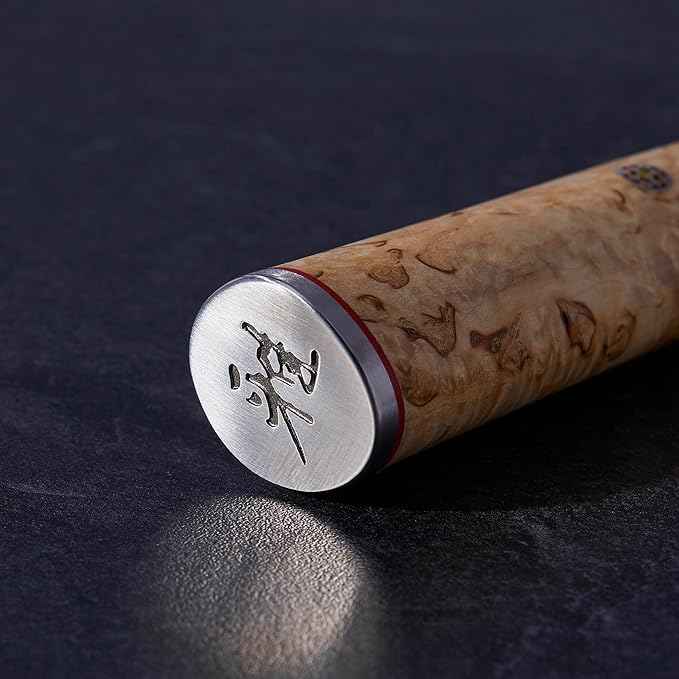 Miyabi Birchwood SG2 Japanese Chef's Knife, 9-inch, Large Blade Chef's Kitchen Knife, Karelian Birch Handle, 100-layer flower Damascus pattern, Handcrafted in Seki, Japan