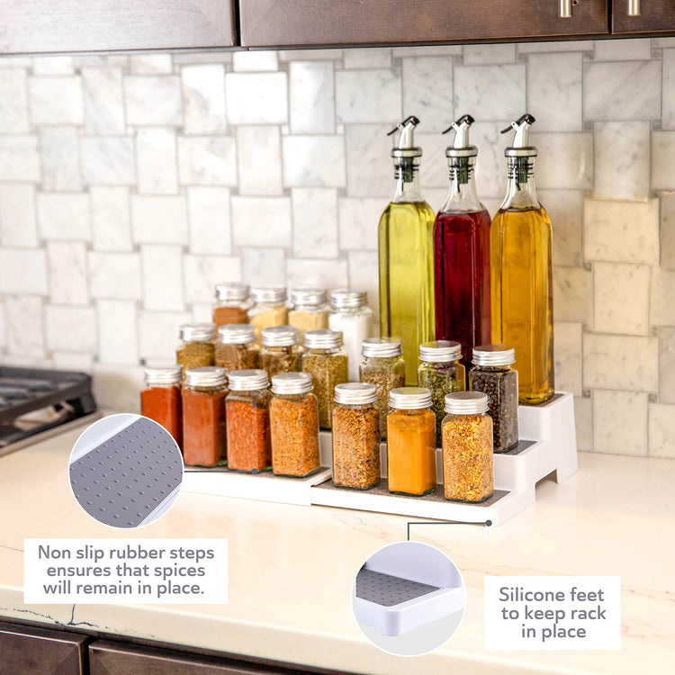 3 Tier Expandable Spice Rack Organizer for Cabinet