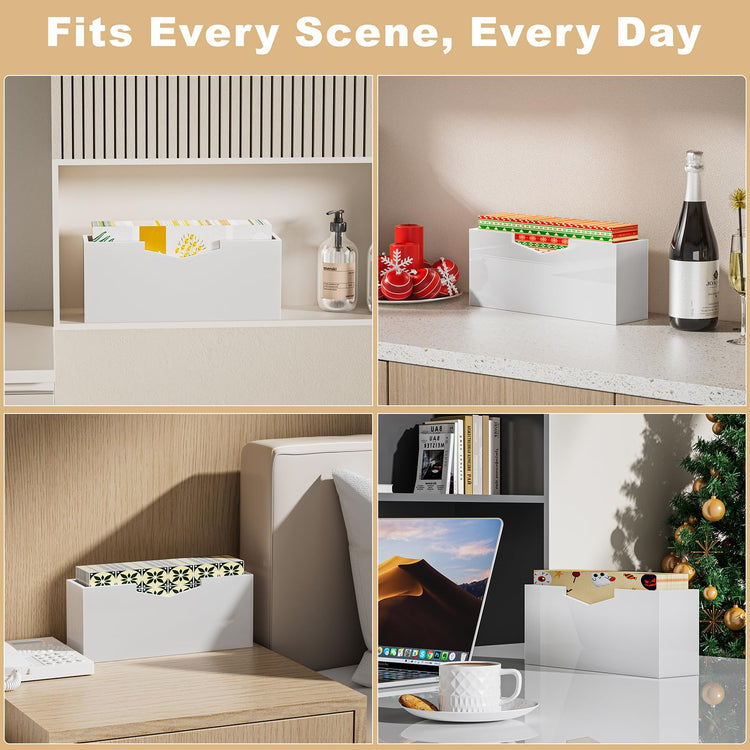 White Acrylic Guest Towel & Napkin Holder