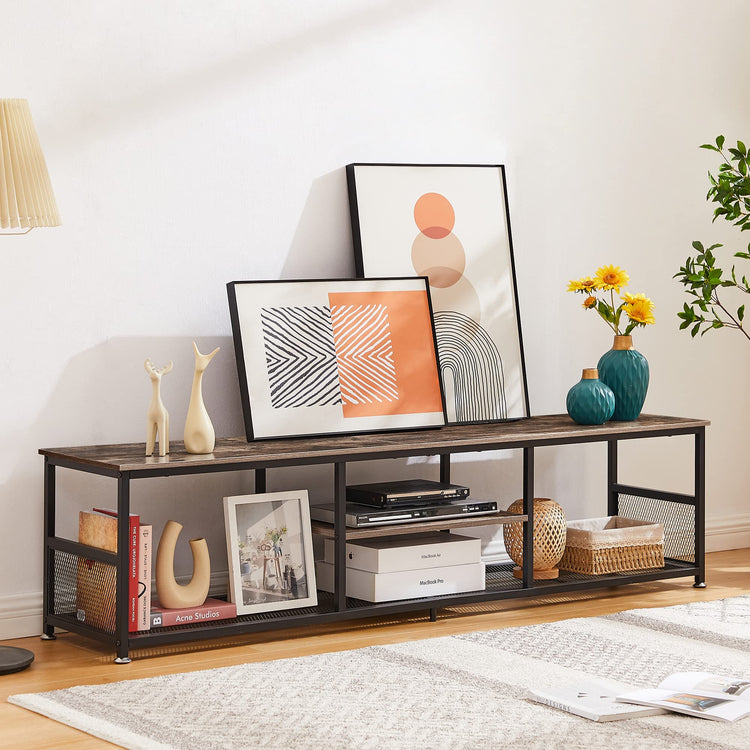 TV Stand for Televisions up to 80 Inch 70" Entertainment Center with Open Storage Shelves for Living Room