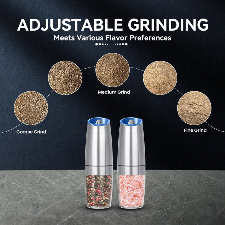 Battery Operated Gravity Salt And Pepper Grinder Set (2 Count)