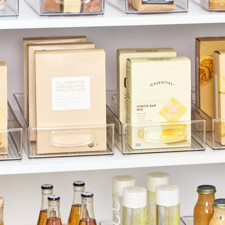 Stackable Clear Plastic Extra Long Pantry Organizers