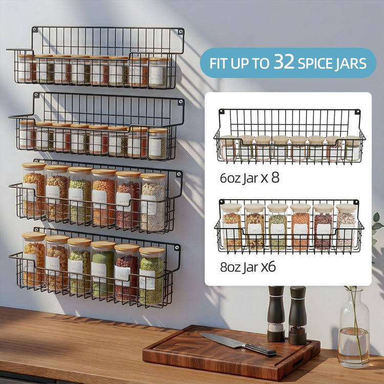 Spice Rack Wall Mount (4 Count)