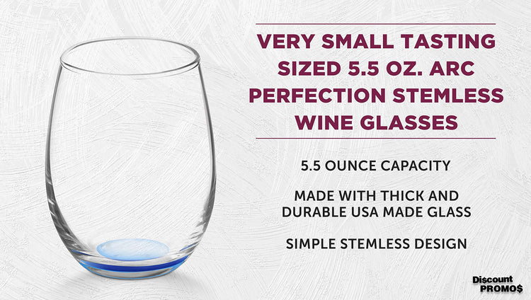 Stemless Wine Glasses by ARC 5.5 oz. Set of 12 (12 Count)