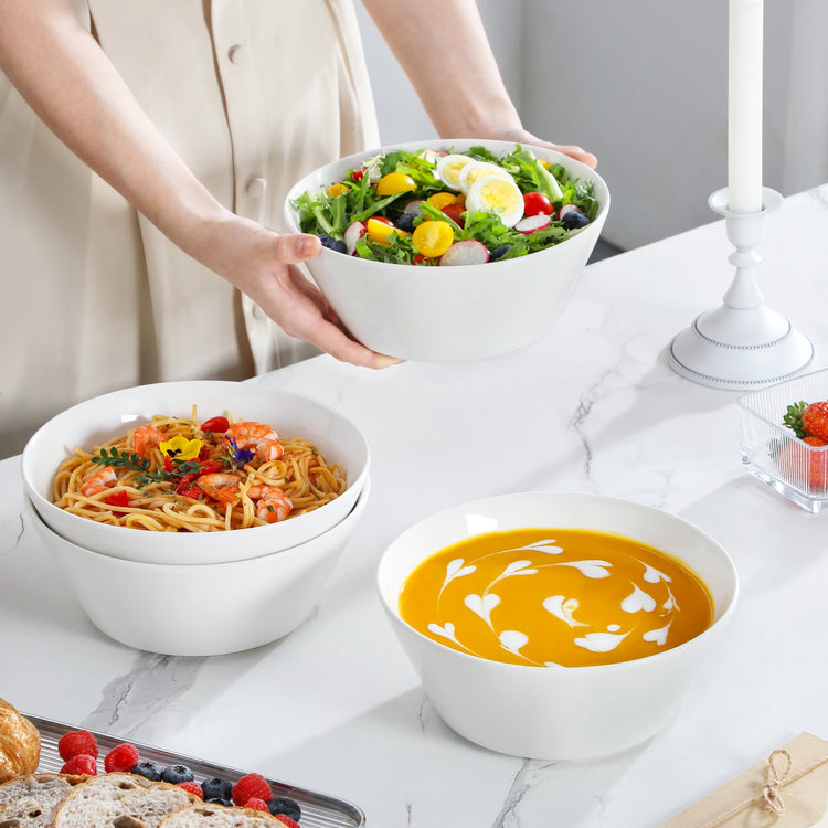 60 OZ Large Salad Soup Bowls Set of 4 (4 Count)