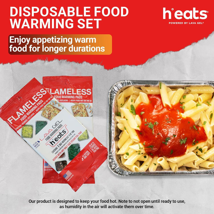 Flameless Food Warming Pads (6 Pack) - Food Warmers for Parties Buffet Disposable - Party Buffet Servers and Warmers for Half Size Pans - Heating Pads for Chafing Dish- Must-Have Catering Supplies