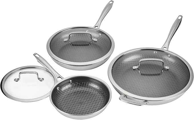 Cuisinart FusionElite+ Hybrid Nonstick Tri-Ply Stainless Steel Cookware Set, 6-Piece Skillet Cooking Set with PURELYSEAR Ceramic Nonstick Technology, Scratch Proof, Cool Grip Handles, Dishwasher Safe