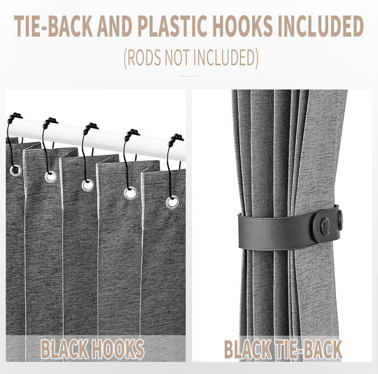 Vatge Closet Curtain for Open Closet, Pleated Folding Curtains for Doorway, Privacy Room Divider for Separation,1 Panel with Tieback, W39 x L78, Grey