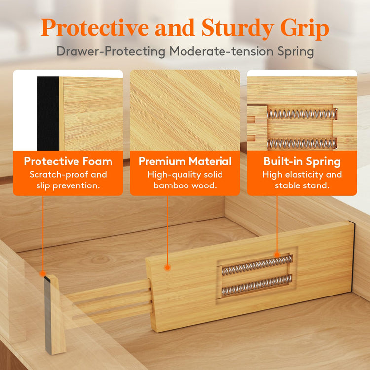 4" High Dresser Drawer Dividers (5 Count)