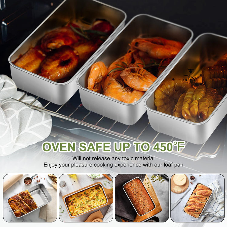 Loaf Pan 9 x 5 Inch Stainless Steel Bread Pan (4 Count)