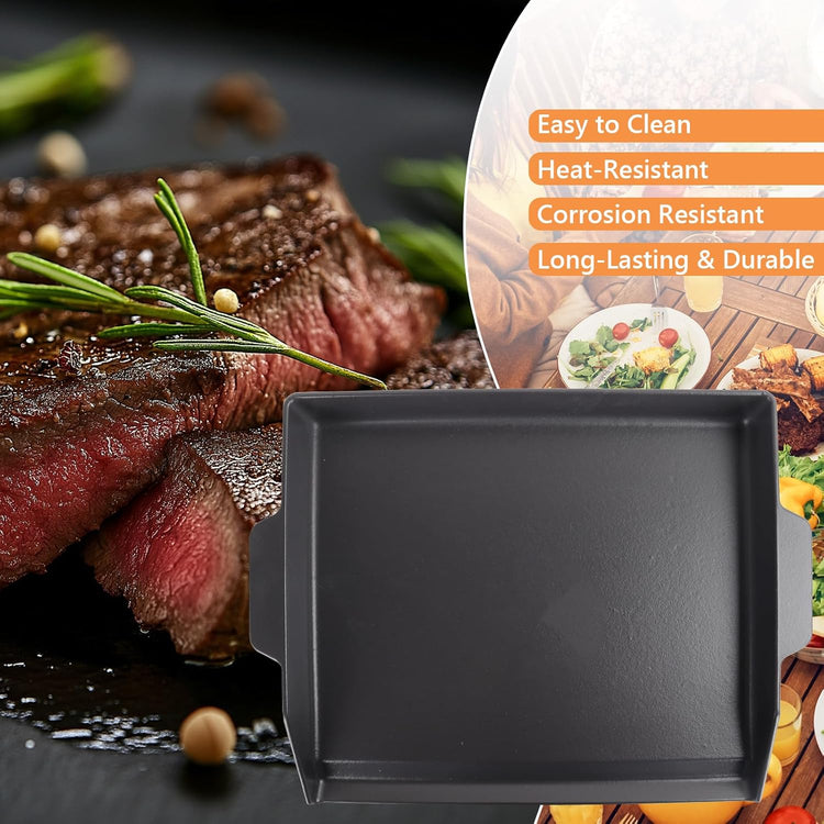 Universal Cast Iron Flat Top Griddle for Gas/Stove/Electric/Charcoal Grill,23" X 16 BBQ Griddle Insert for Weber Camp Chef Nexgrill StoveTop Griddle,Tailgating Nonstick Coating Cooking Skillet Pan,1PC - Nestoria