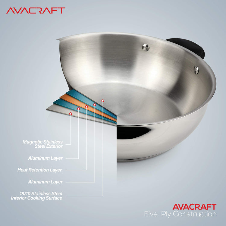 3 Piece 18 10 Stainless Steel Steamer Pot Set with Glass Lid