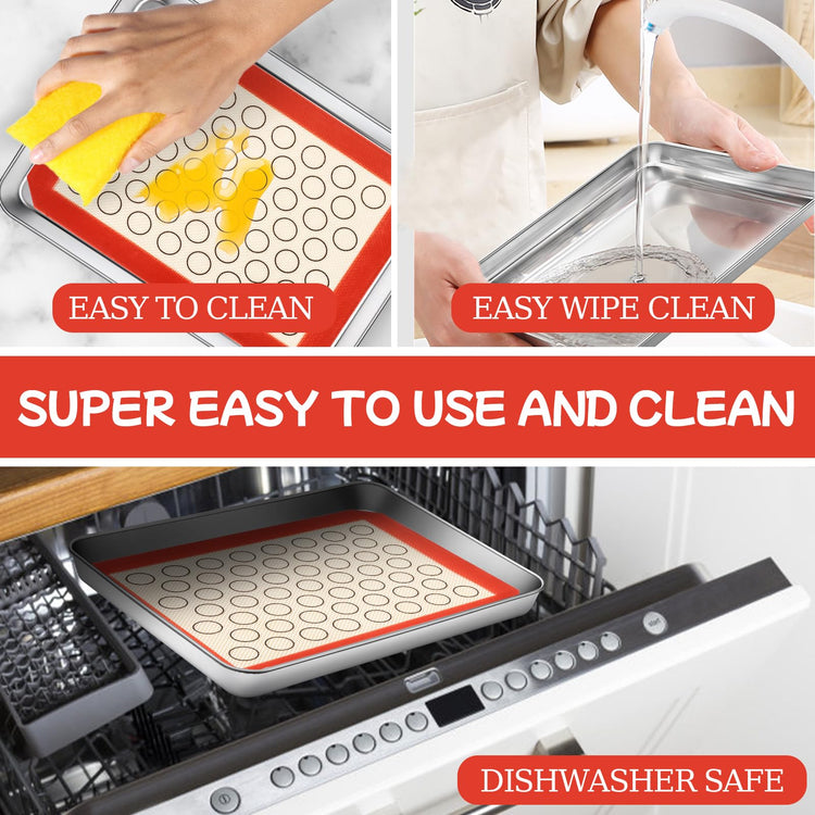 Baking Sheet with Silicone Baking Mat Set