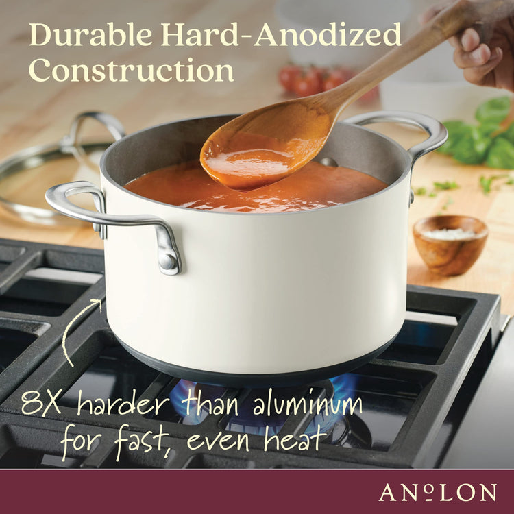 Achieve Hard Anodized Nonstick Saucepot with Lid