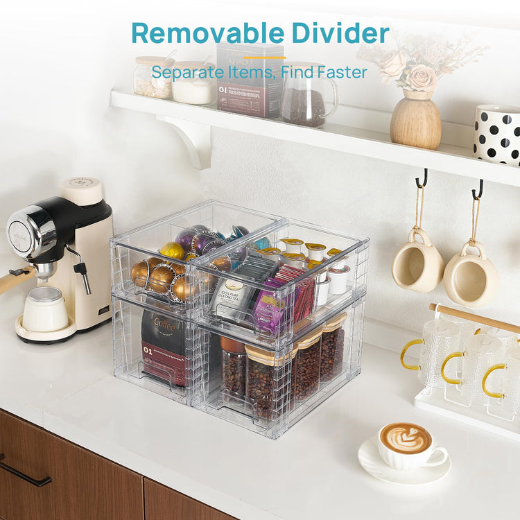 Clear Stackable Storage Drawers (4 Count)
