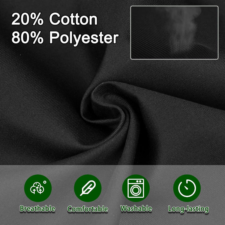 4 Pack Short Server Waitress Chef Apron, Black Waist Aprons with 3 Pockets for Women Men, Half Apron for Waiter Cooking Dishwashing Cleaning Painting Gardening Barbecue (Polycotton - Black)