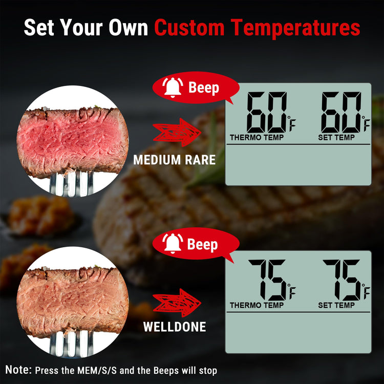 TempTrack Large LCD Digital Meat Thermometer for Cooking