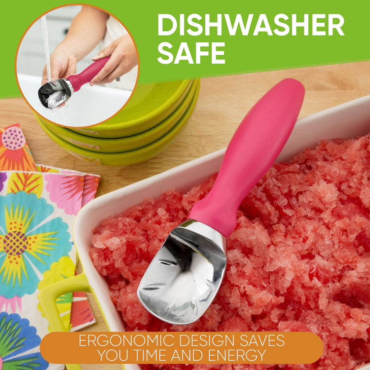 Heavy Duty Metal Ice Cream Scoop with Comfortable Handle