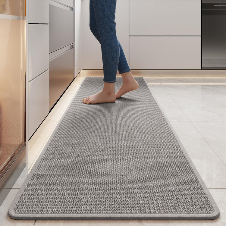 Long Kitchen Runner Rugs Kitchen Mat Non Slip Washable Gray 17"x59"