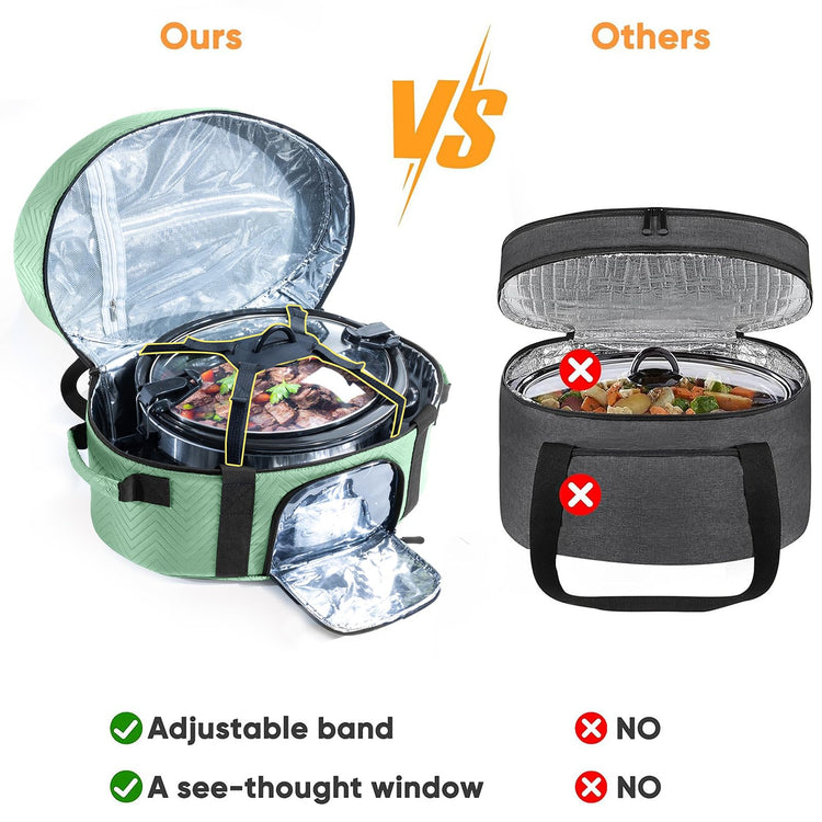 Insulated Slow Cooker Carrying Bag for 6