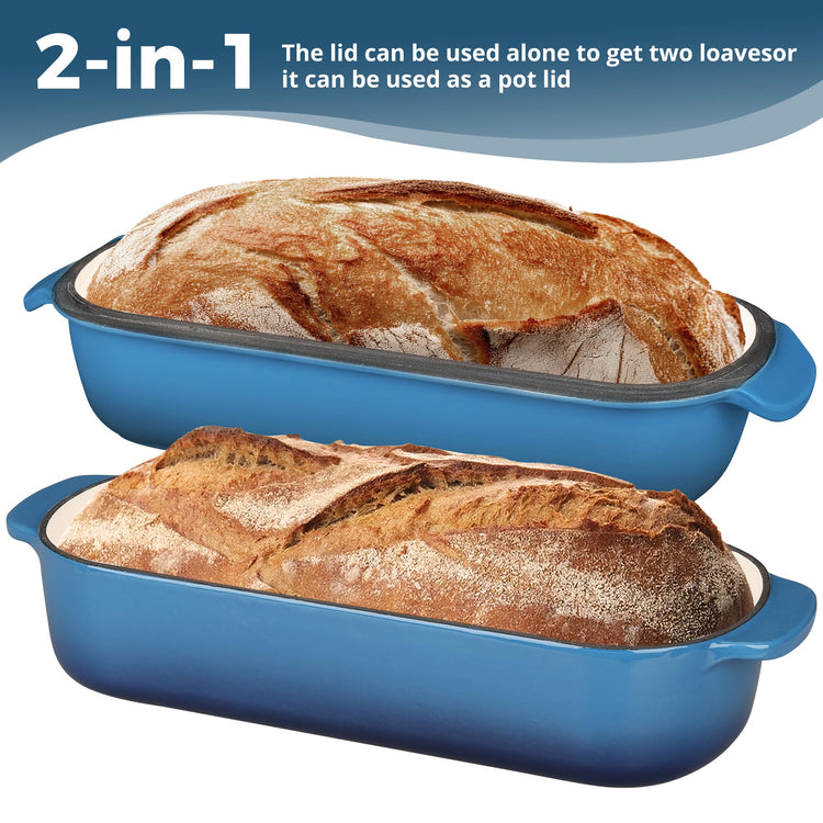 Enameled Cast Iron Loaf Pan with Lid