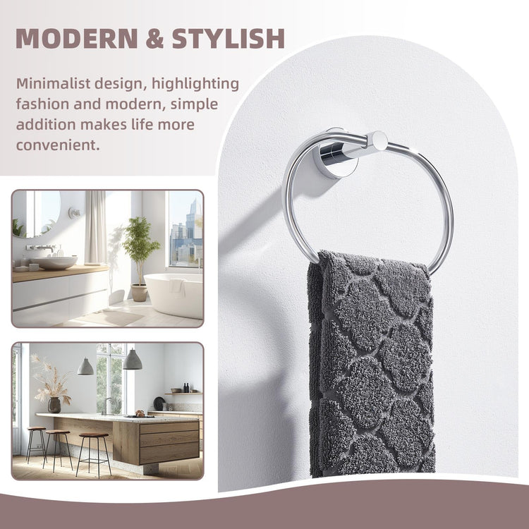 Bathroom Towel Ring Chrome