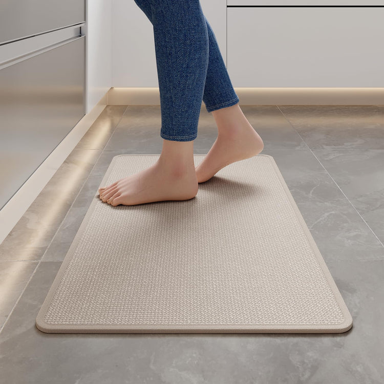 Kitchen Rugs Kitchen Mats for Floor Non Slip Washable Beige 17"x30" (2.2961 Sq Ft)